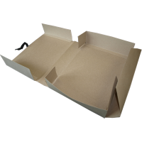 Папка - короб (лоток) со складывающимися бортами с корешком 70 мм, ф.А4, картон серый(плотно7сть 620 г/м2)